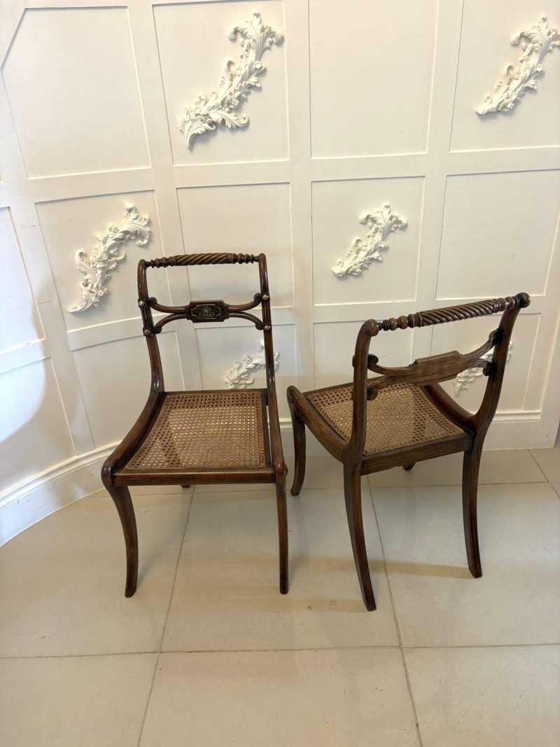 Antique Regency Mahogany Dining Chairs – Set of Six with Cane Seats, Five Singles & One Carver - Image 21